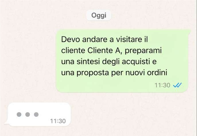 Messaggio di esempio per preparare una visita commerciale